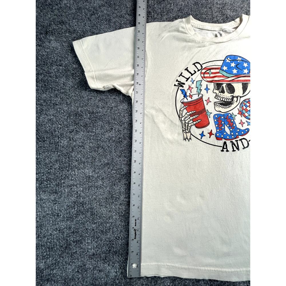 Wild And Free Skeleton Cowboy Graphic T Shirt Adult Medium Western USA Tee - Picture 5 of 8